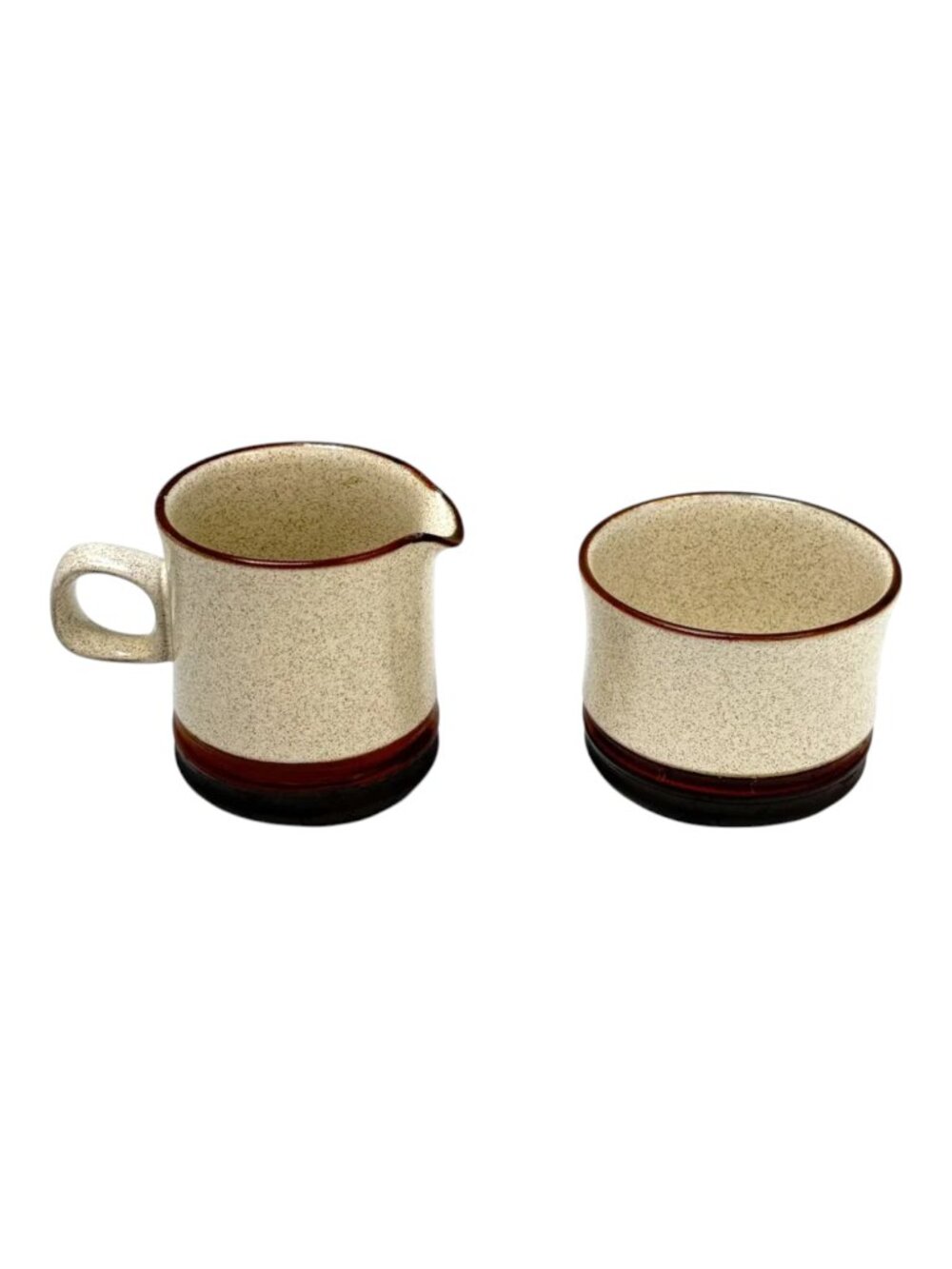 Denby Potters Wheel Sugar and Cream Beige with Rings Vintage UK